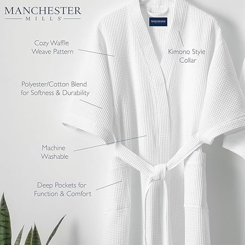 Waffle Weave Kimono Collar Robe - one size2