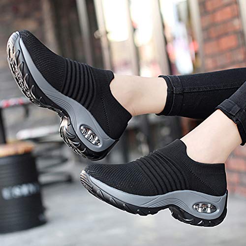 Image of Women's Walking Shoes Sock Sneakers - Mesh Slip On Air Cushion Lady Girls Modern Jazz Dance Easy Shoes Platform Loafers