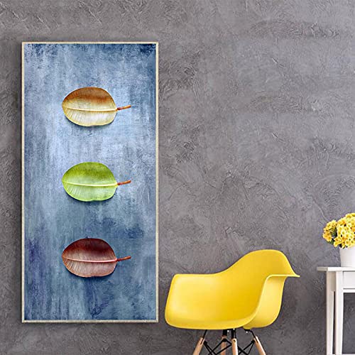 Plantes abstraites feuilles couleur bleue toile pour raviver une décoration murale terne