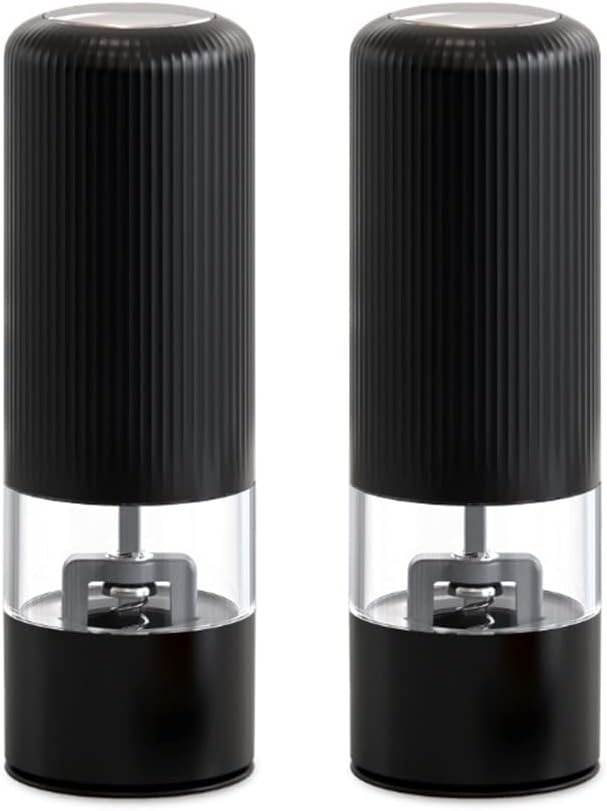 Electric Automatic Mill Pepper and Salt Grinder LED Light Peper Spice Grinders Seasoning Grinding Mill Kitchen Cooking Tools(D)