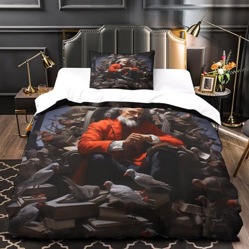 Parure de lit enfant 3D avec housse de couette 135x200cm et taie d'oreiller en microfibre respirante - 3