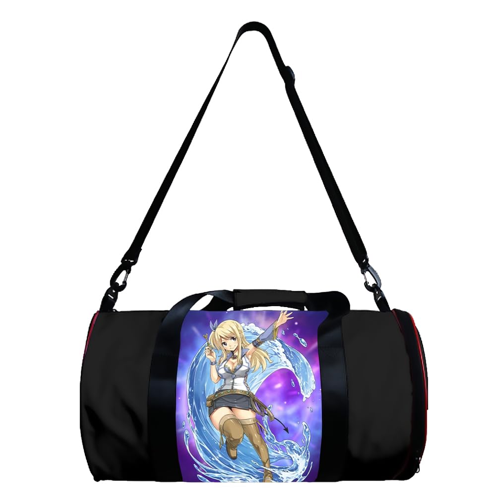 Zhongkaihua FAIRY TAIL Cylinder Crossbody Bag Large Capacity Multifunctional Sports Swimming Gym Duffle Bag,Anime Printed Pattern Casual Travel Portable Bag — image 1