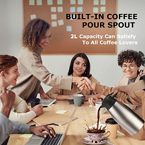 Image of 6 sets 70 oz Thermal Coffee Carafe for keeping hot, Carafe for hot liquid, Airpot Insulated Stainless Steel Vacuum Thermal Pot for Coffee, Hot Water,Keep Hot 12 Hours (4silver)