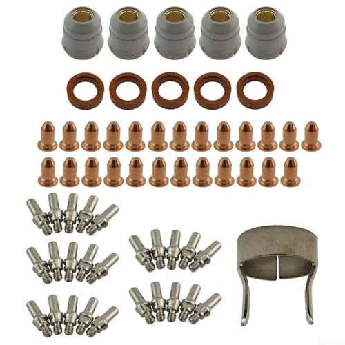Kit de soplete de corte de plasma con 61 consumibles para linterna LC25, compatible con cortadores de plasma CUT30 PC210 y Bossweld Wia Cutmatic 45 MC108-0 para Parker para Surecut