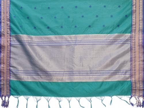Image of Sidhidata Women's Cotton Silk Jacquard Boardered Saree With Unstitched Blouse Piece (Kalyani)