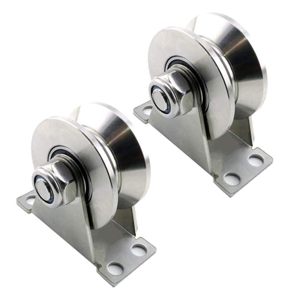 Poulies en U lot de 2 et galets de guidage en acier inox 304