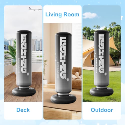 Flintronic Saco De Boxeo Niños, 47'' (120cm) Bolsa de Boxeo Inflable de Pie con Guantes, Hinchable Set de Boxeo para Karate Kickboxing MMA, Regalo Ideal para Niños y Niñas de 3-10 años - imagen 7