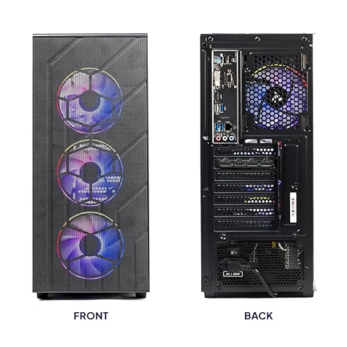 GTR Gaming PC – Ryzen 5 5500 Desktop Computer, Radeon RX 7600 8GB Graphics, 16GB DDR4 RAM, 1TB NVMe SSD, 650W Power Supply, Windows 11 Gaming Desktop PC, Wi-Fi, ARGB Case. - Image 3