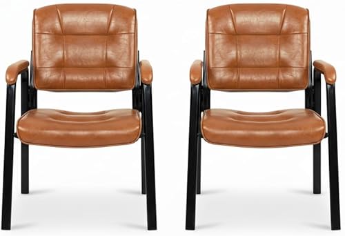 Miniatura 8 de Naomi Home Sillas apilables de piel sintética para invitados de oficina, sillas de recepción con reposabrazos para vestíbulo, clínica, sala
