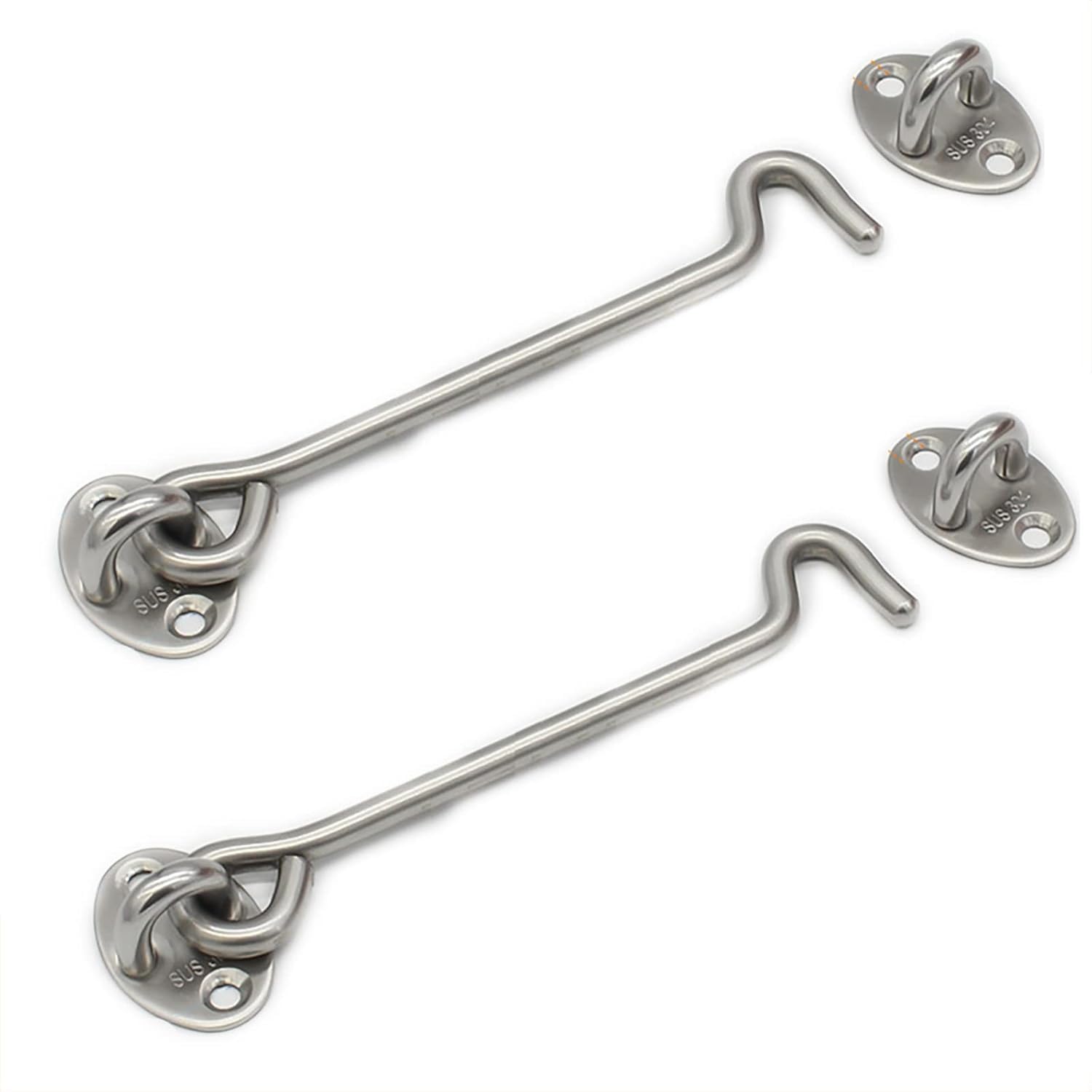 Door Latch， Stainless Steel Sliding Bolt Gate Latch 3-12in(6in)