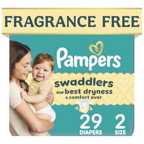 Image of Pampers Swaddlers Diapers, Size 2 (10-22 lbs), 29 Count, Fragrance Free, Hypoallergenic, Absorbent, Pediatrician Recommended, Skin Safe