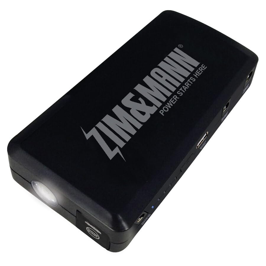 ZIM&MANN Avviatore Emergenza Auto e Jump Starter Portatile, Booster Batteria Auto, Caricabatterie Emergenza 12V 9000mAh (Benzina fino a 3000cc, Diesel 2000cc), Batteria Avviamento con Torcia LED