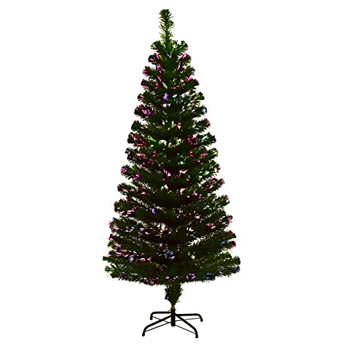 DREAMADE Albero di Natale, Artificiale Illuminato, Albero folto di Natale in PVC, con Luce LED e Supporto in Metallo 90, 120, 150, 180 cm Verde (medello 4)