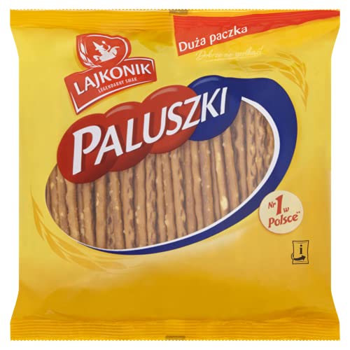 Lajkonik - Paluszki Salty Sticks, 300g x 9 Packs - Salted Baked Savoury Snacks, Pretzel Treats