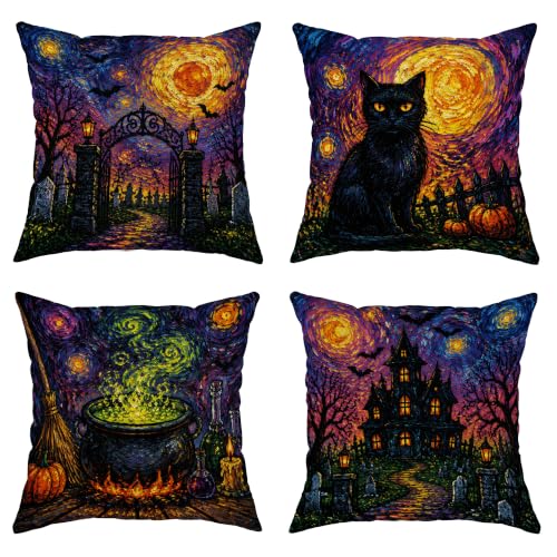 Housse de coussin Halloween fermeture éclair cachée anti-rayure canapé - 2