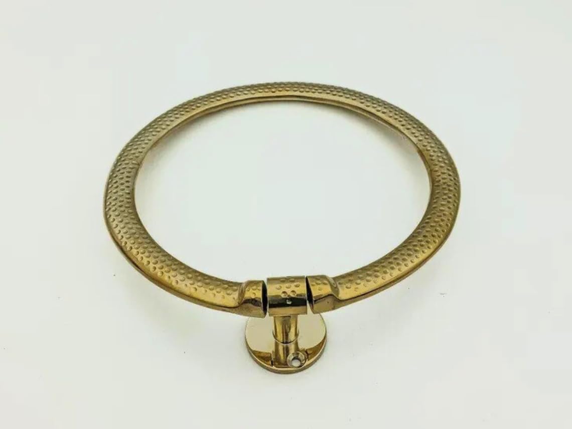 Unlacquered Brass Towel Holder, Brass Bathroom Towel Rack, Ring Towel Holder, Bathroom Hardware, Wall Mounted Towel Ring Holder
