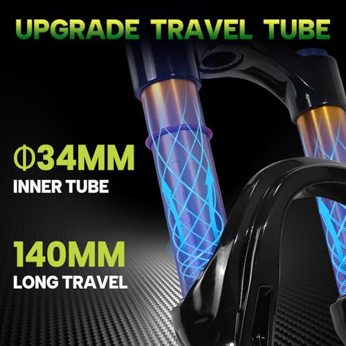 image for BUCKLOS 26/27.5/29 inch Travel 140mm MTB Air Suspension Fork, Rebound 