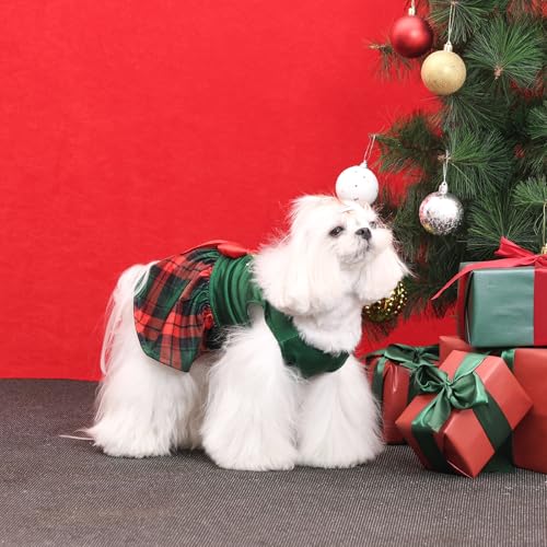 Image of CuteBone Dog Mesh Dress Christmas Puppy Sundress Pet Outfit Summer Fashion for Small Dogs Girl Cat Clothes