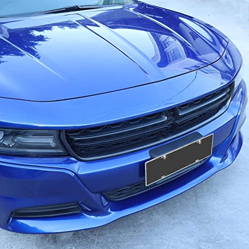 Image of Voodonala for Charger ABS Carbon Fiber Front Grille Inserts for 2015-2020 Dodge Charger, 2pcs