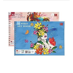 WRITE ON WHITE Big Art Books Combo for Artists, Students & Kids Soft Cover Drawing Copy for Sketching, Coloring & Painting 40 Pages Combo Pack with 1 Diary (Girl & Sketch)