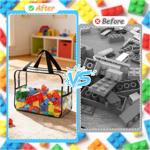 4 bolsas de almacenamiento para juguetes transparentes con asas 6