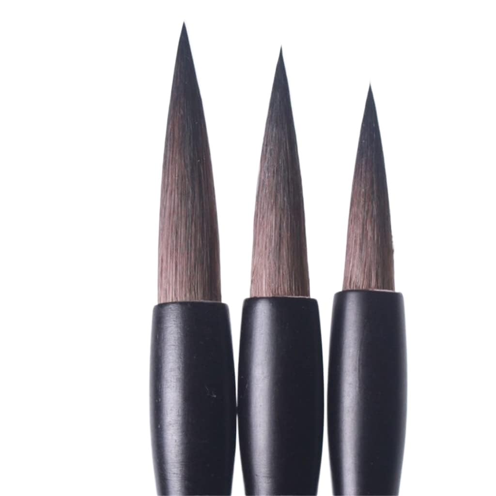 Chinese Calligraphy Drawing Brush, Squirrel Hair Chinese Calligraphy Brush Set Regular Script 3 Sizes