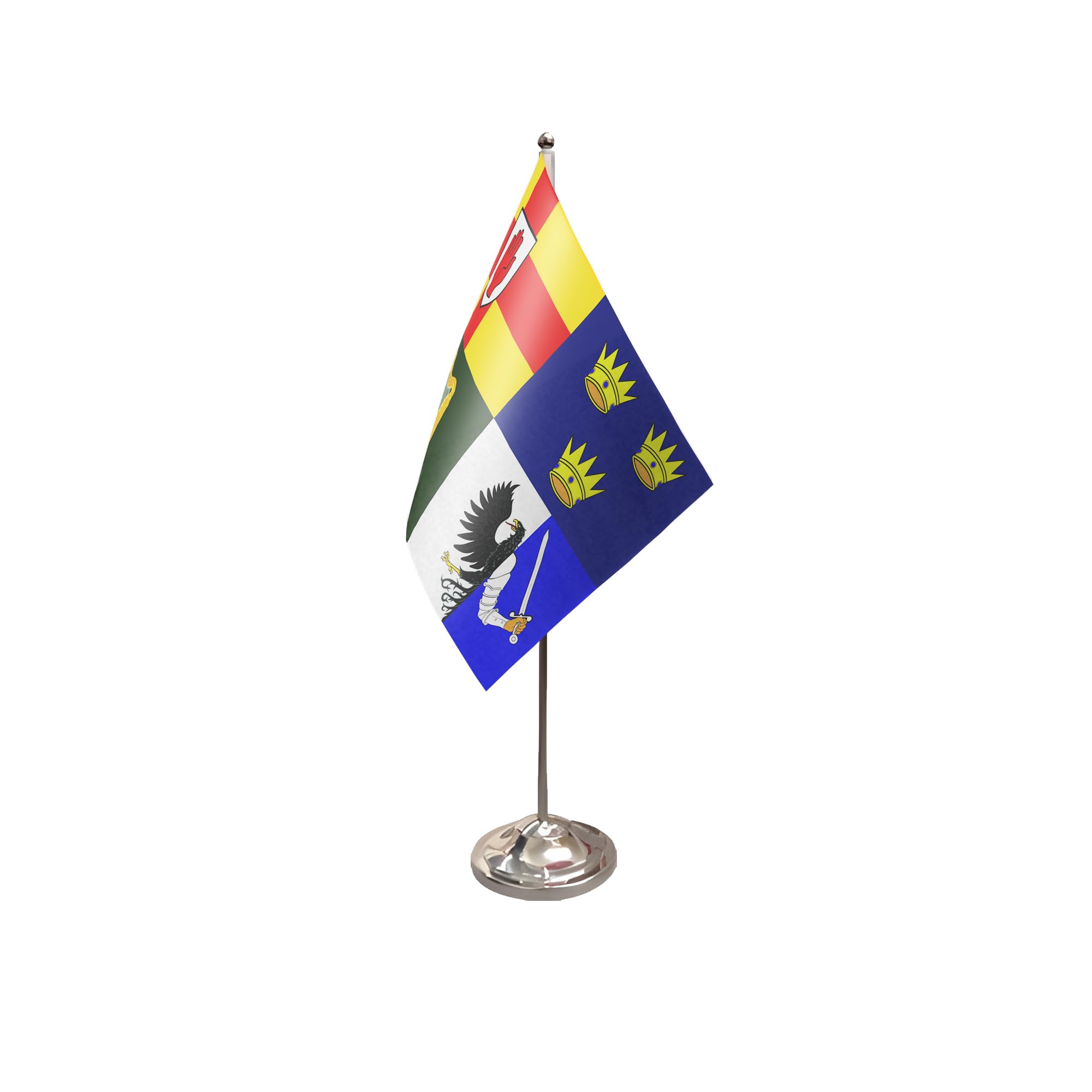 Flagtex Four Provinces Satin Table Flag With Chrome Pole & Base