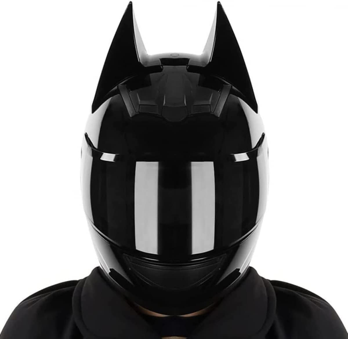 Bat Ear Knight Motorcycle Helmet, Cool Cat Ears Full Face Helmet, Personality Electric Scooter Men Women Motorcycle Helmets, Breathable Street Moped Racing Motocross ATV Helmets, DOT Certified : Automotive