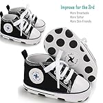 Newborn Baby Girls Boys Canvas Shoes Infant Soft Sole Slip On First Walkers Sneaker Toddler Flat Loafers High Top Crib Denim Unisex Moccasins Shoe - Image 2