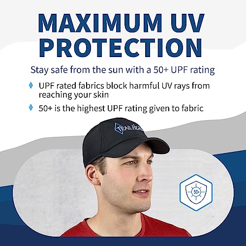 Image of TrailHeads Men's Running Hat with UV Protection | Quick Dry Sports Hats for Men | UPF 50 Hats | Summer Hats for Men
