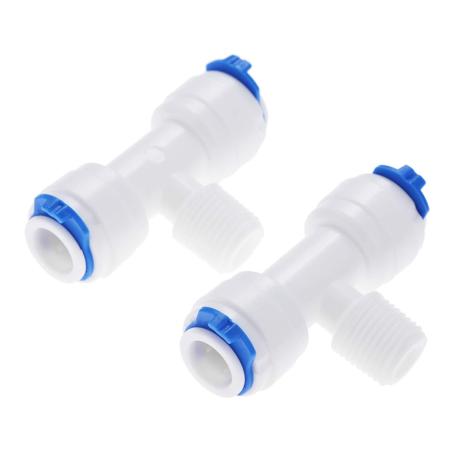 Conexión rápida for Manguera, de jardín, 2 Piezas, conexión for tubería ósmosis inversa, Forma T, en 3/8, Macho 1/4, Conector Acoplamiento plástico for Agua