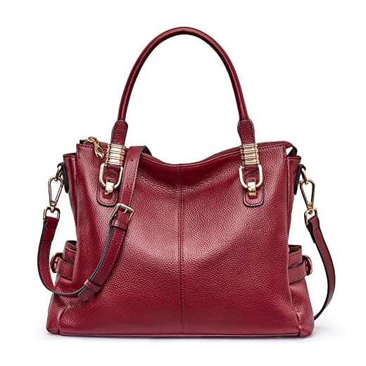 Bolsa Feminina Kattee em Couro Legítimo, Bolsa Tiracolo e de Ombro, Vinho tinto, Large