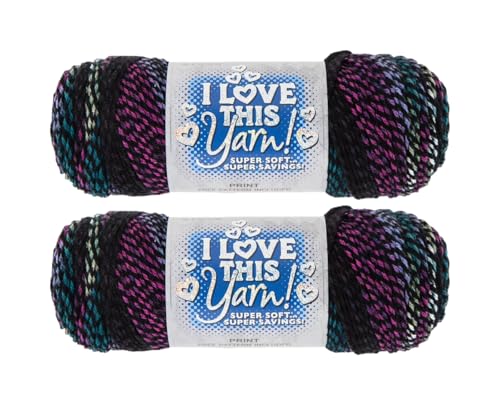 Image of Hobby Lobby Print I Love This Yarn, 710 Moody Mosaic, Set of 2 | 4 Medium Weight, 252 Yards Per Skien, For Crocheting & Knitting