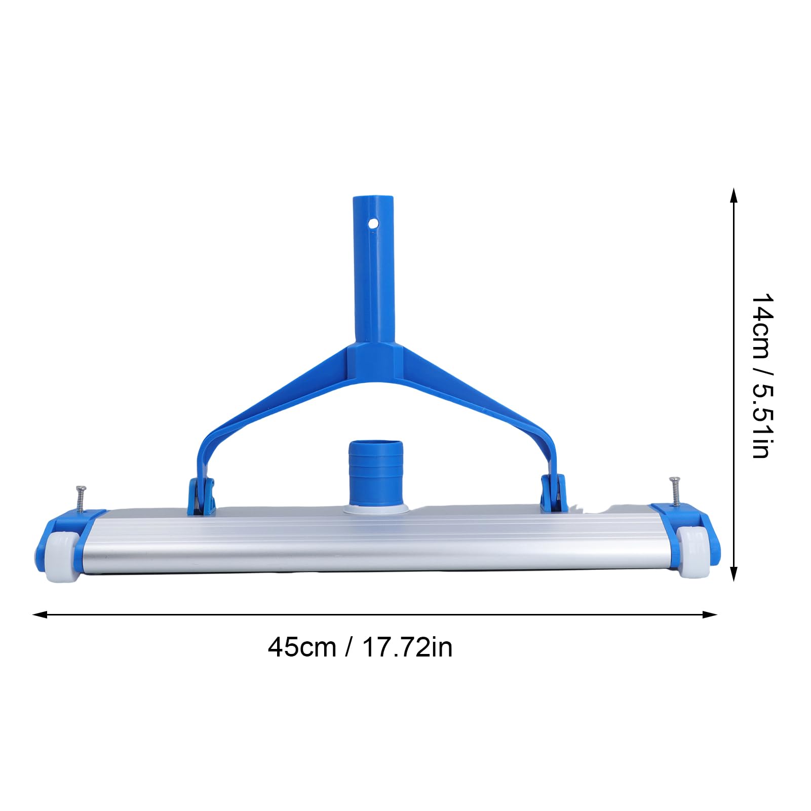 Saugkopf für Schwimmbäder, 45 cm Breite des Saugkopfs für Poolreiniger, Robuste Aluminiumbasis, Aufsatz für den Pool-Staubsaugerkopf mit Bürste
