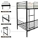 Bonnlo Bunk Bed Twin Over Twin for Kids/Teens/Adults Heavy Duty 2 Decker Bed with Flat Ladder and 13 inches High Guardrail, Metal Space Saver Bed with Stairs, Black