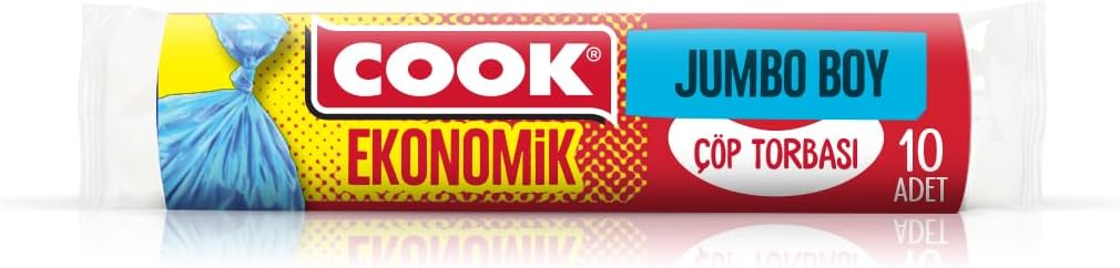 COOK Ekonomik Jumbo Çöp Torbası 80 x 110 cm, 10'lu Rulo