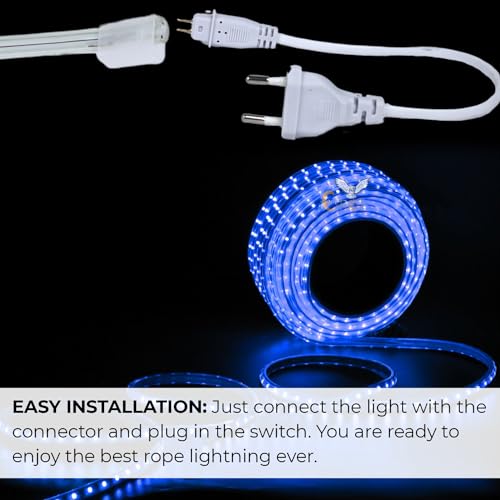 Image of Errol led Strip Lights for Home Decoration | Waterproof led Rope Lights | Energy Saving Strip Light for Room | Home Decor Lights for Diwali, Christmas, Outdoor (Blue, 4 Meter)