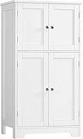 TEENFON Freestanding Bathroom Storage Cabinet with 4 Doors & 2 Adjustable Shelves, White Floor Unit 11.8x23.6x42.7"