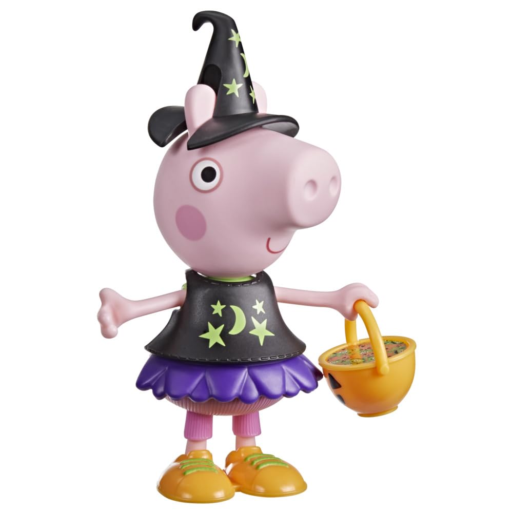 Peppa Pig Halloween Dress-Up Figure with 6 Easy-On Fashion Accessories, 6-Inch Doll, Preschool Toys for Girls and Boys Ages 3+