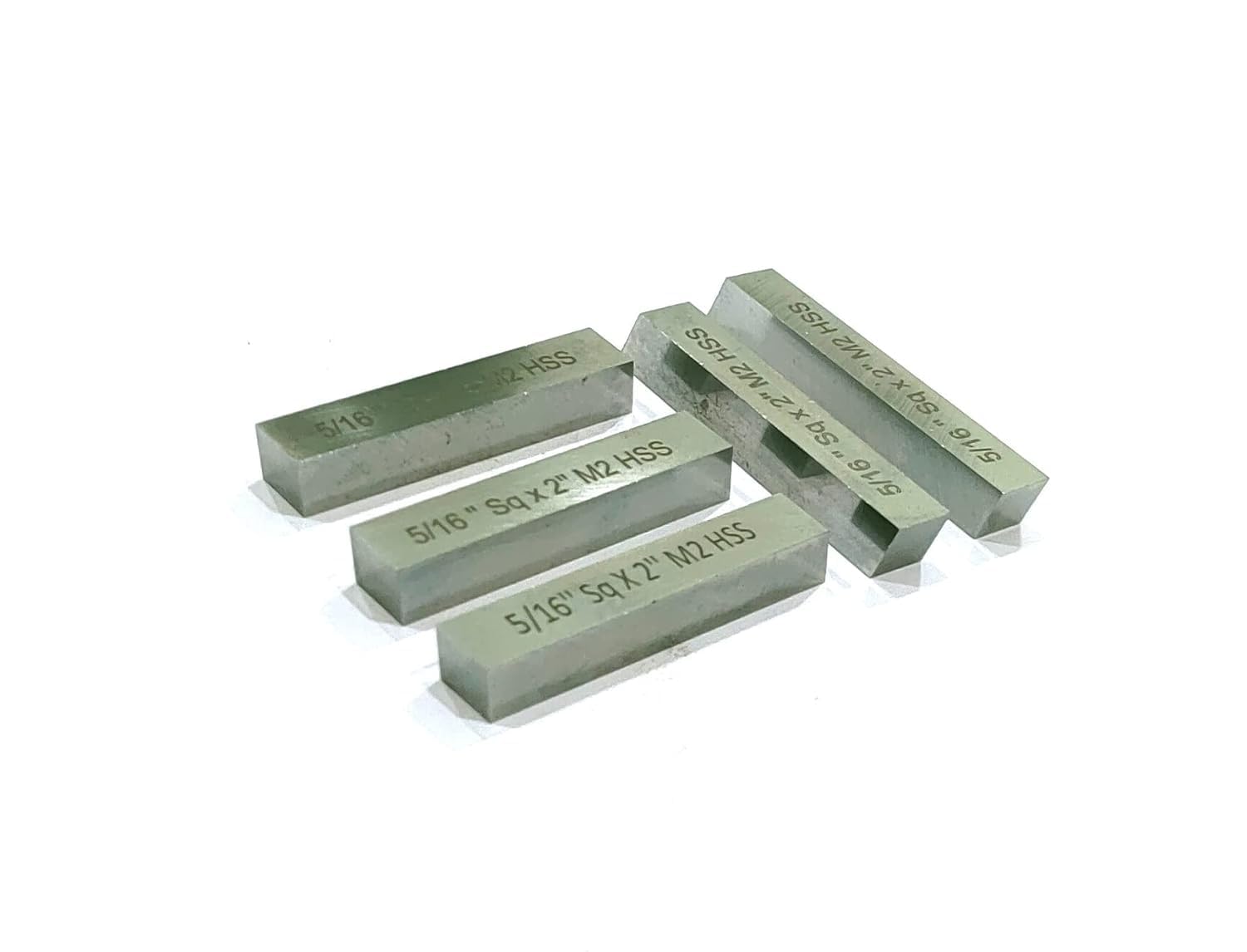 MachEl's Set of 5 HSS M2 Cutting Tool Bits - Perfect for Milling Fly Cutters & Lathe's Turning Tools (5/16" Square x 2" Long)