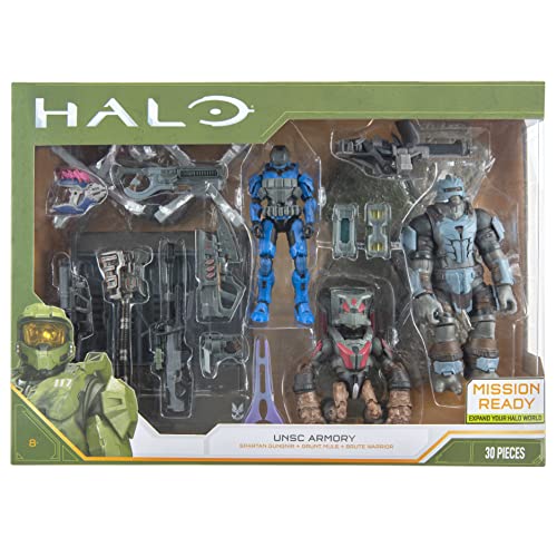 HALO World of HALO Ultimate Mission Pack - UNSC Armory - Spartan Gungir with Weapons and Accessories HALO Fans - Build Your HALO Universe - Amazon Exlusive