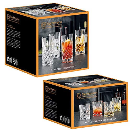 Spiegelau & Nachtmann Nobelesse Set 4X Whiskybecher + 4X Longdrink Gläser