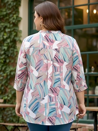 Image of Indietoga Women Plus Size Abstract Print Rayon Tunic Top (XL to 7XL)