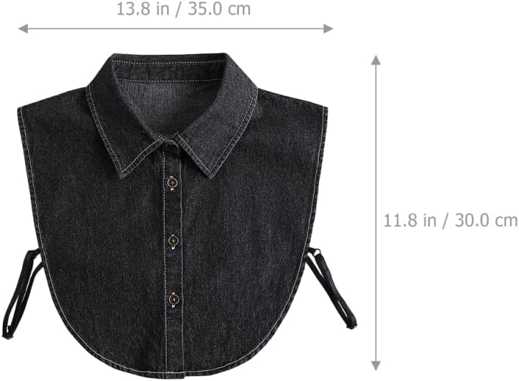 Denim Fake Collar for Women, Black Denim Collars for Women Fashionable Lady Fake Sweater Detachable Dickey Removable Choker Blouse Top for Girls Decorative Favors Valentine's Day - Image 4