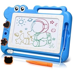 AiTuiTui Magnetic Drawing Board Toddler Toys Gift for Girls Boys, Color Sketch Writing Scribble Doodle Pad Travel Games, Educational Learning Kids Toys for Birthday or Easter (Blue)