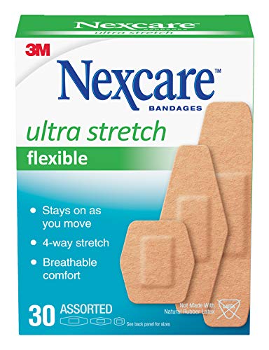 Nexcare Comfort Flexible Fabric Bandage, Assorted Sizes, 30 Count