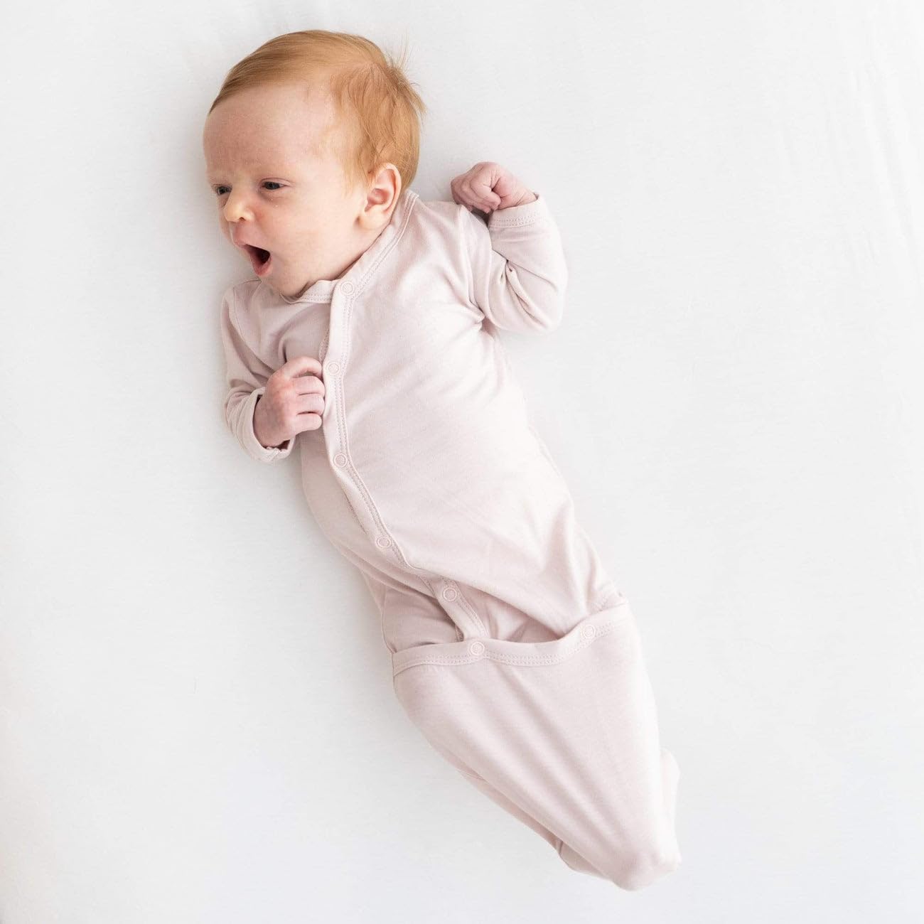 KYTE BABY Bundlers, Unisex Baby Sleeper Gowns, Rayon Made From Bamboo Material (0-3 Months, Blush)