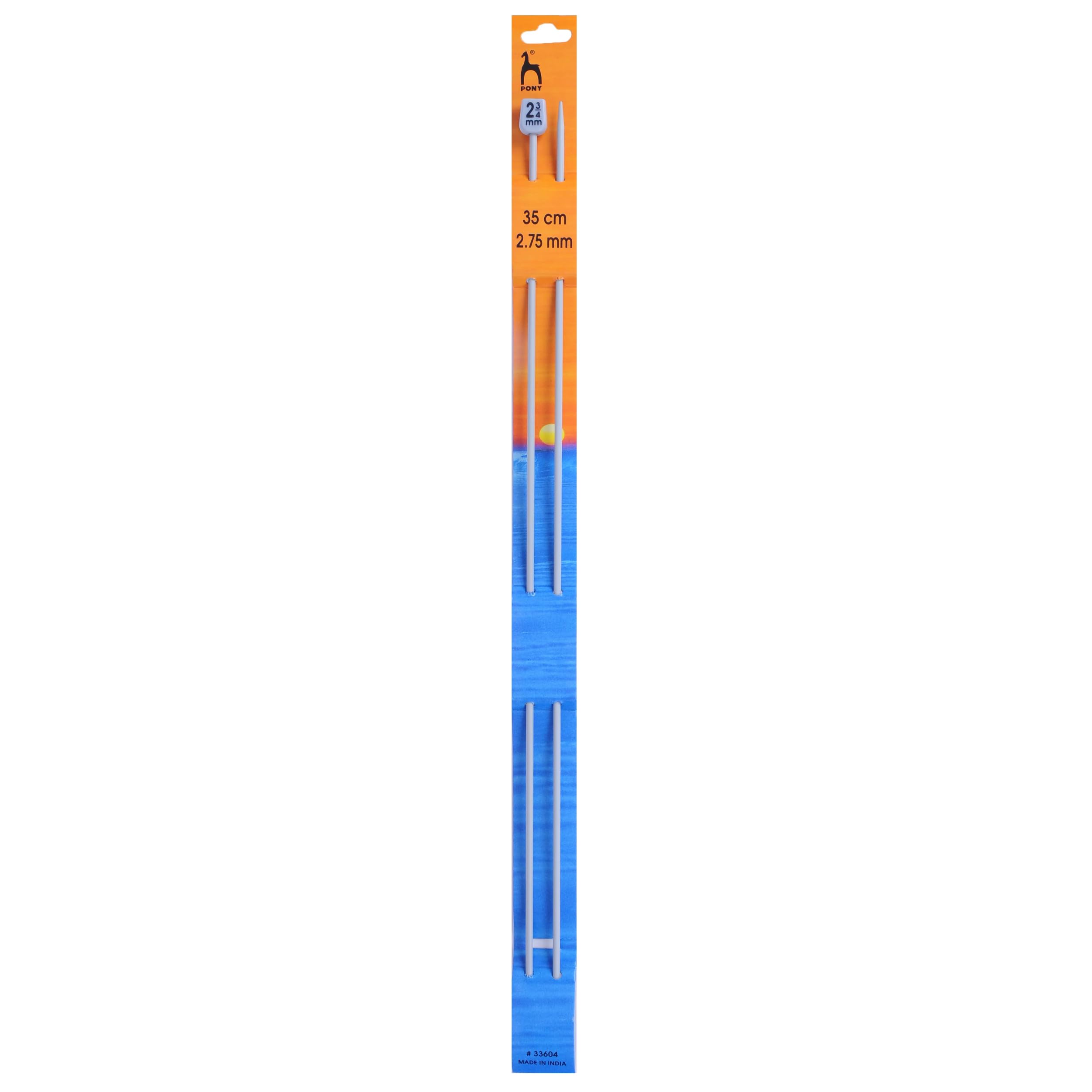 Pony P33604 Single Ended Classic Knitting Pins, Aluminium, Multi-Colour, 2.75mm