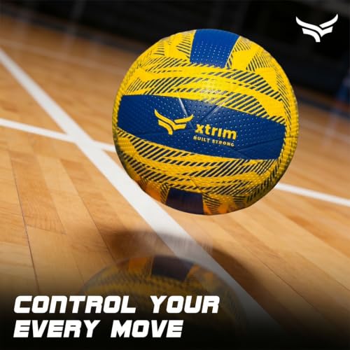 Image of Xtrim Volleyball, Size 4, for 12 Years & Above, Adults & Beginners, 18 Panel Design, Rubber Moulded Ball with Butyl Thread Wound Bladder, Water Resistant, Outdoor Sports Ball, Superb Air Retention