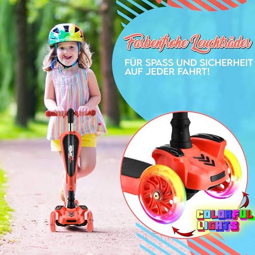 Hurtle Serenelife Kids Scooter, 3 Wheel Scooter for Kids, Foldable Kick Scooter for Child & Toddlers Ages 3-12, Adjustable Height and LED Light Up Wheels - Thumbnail 6